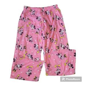 Official Disney Minnie Mouse Pink Comfy Pajama Sleepwear Lounge Pants Women's Si